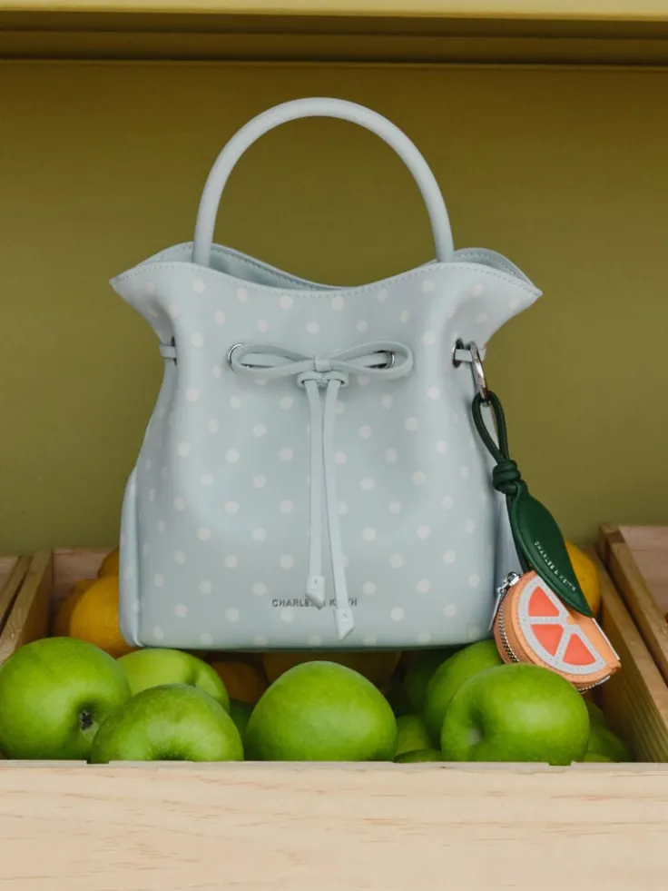 Hazel Polka-Dot Bow Bucket Bag