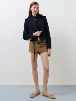 Ivette Faux Suede Woven Bow Ballet Flats
