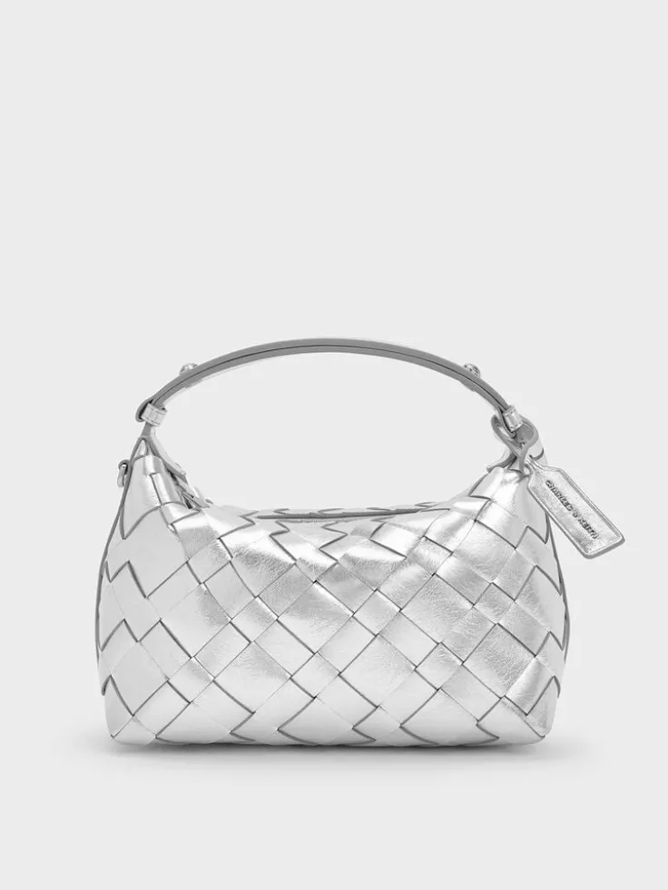 Ivette Metallic Woven Shoulder Bag