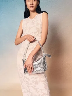 Ivette Metallic Woven Shoulder Bag