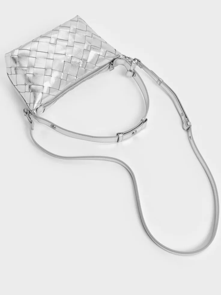 Ivette Metallic Woven Shoulder Bag