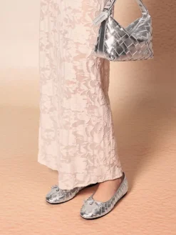 Ivette Metallic Woven Shoulder Bag
