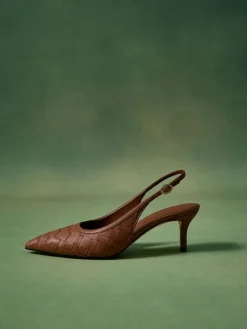 Ivette Woven Pointed Slingback Pumps