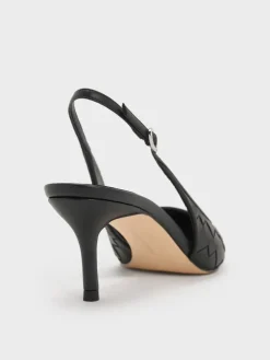 Ivette Woven Pointed Slingback Pumps