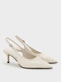 Ivette Woven Pointed Slingback Pumps