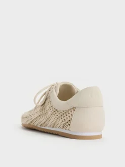 Jace Crochet & Suede Flower Sneakers