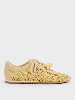 Jace Crochet & Suede Flower Sneakers