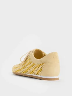 Jace Crochet & Suede Flower Sneakers