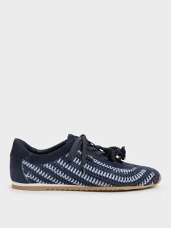 Jace Crochet & Suede Flower Sneakers