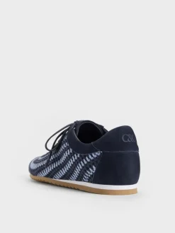 Jace Crochet & Suede Flower Sneakers