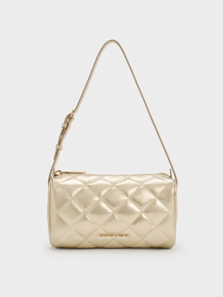 Janie Metallic Quilted Shoulder Bag