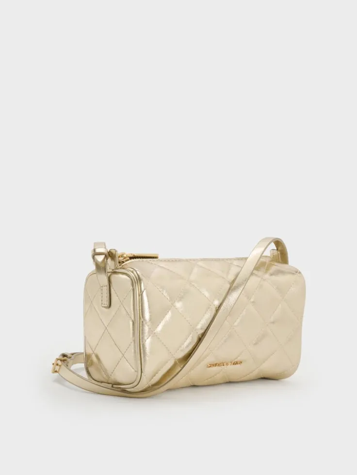 Janie Metallic Quilted Shoulder Bag