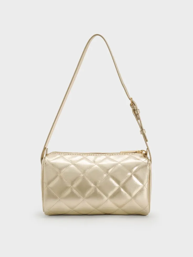 Janie Metallic Quilted Shoulder Bag