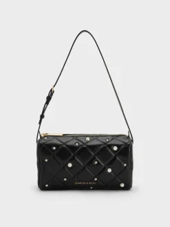 Janie Quilted Pearl Shoulder Bag