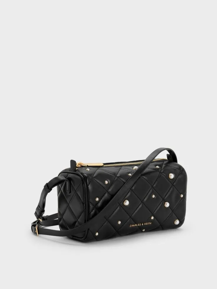 Janie Quilted Pearl Shoulder Bag
