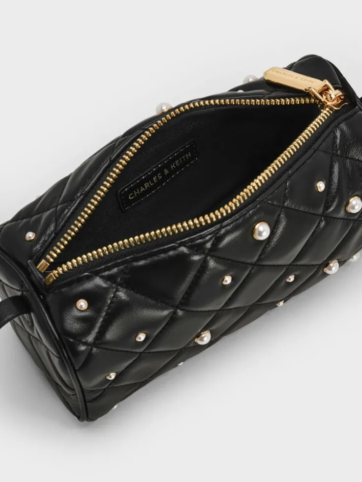 Janie Quilted Pearl Shoulder Bag