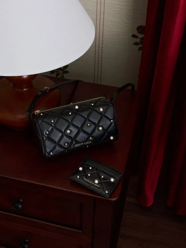 Janie Quilted Pearl Shoulder Bag