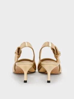 Jayce Leather Slingback Kitten Heels