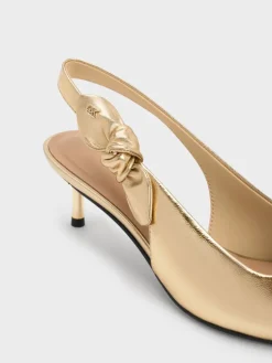 Jayce Leather Slingback Kitten Heels