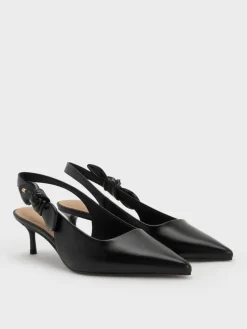 Jayce Leather Slingback Kitten Heels