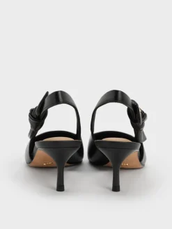 Jayce Leather Slingback Kitten Heels