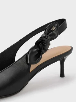 Jayce Leather Slingback Kitten Heels