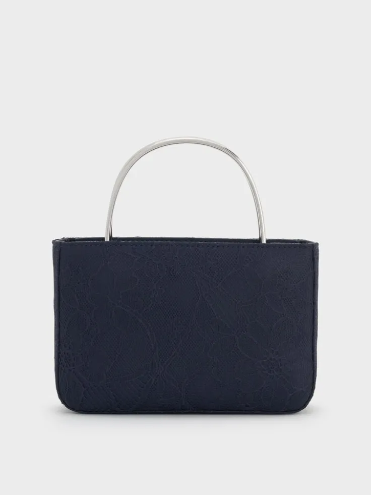 Jennis Lace & Satin Top Handle Bag