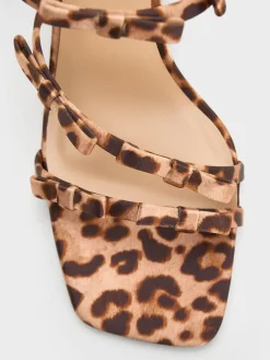 Jessy Leopard-Print Bow Heeled Sandals