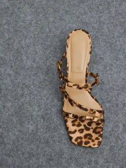 Jessy Leopard-Print Bow Heeled Sandals