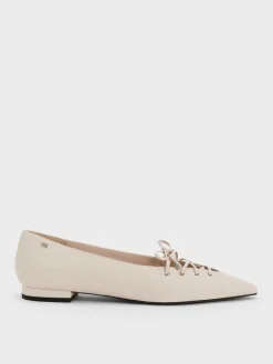 Jianna Leather Lace-Tie Flats