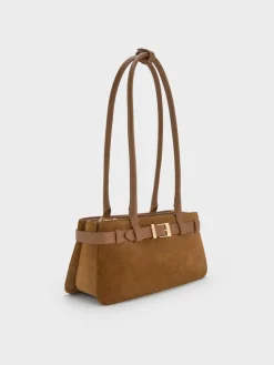 Jody Suede Belted Shoulder Bag