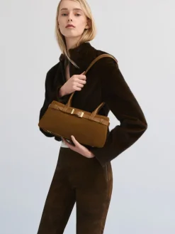 Jody Suede Belted Shoulder Bag