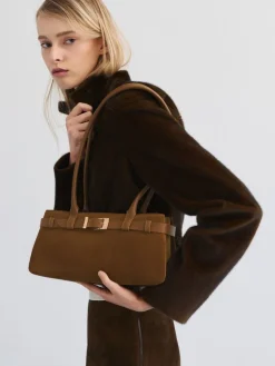Jody Suede Belted Shoulder Bag