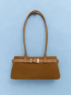 Jody Suede Belted Shoulder Bag