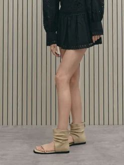 Joplin Ruched Faux Suede Boot Sandals