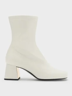 Jully Metallic Trapeze Heel Ankle Boots