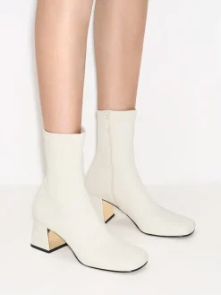 Jully Metallic Trapeze Heel Ankle Boots