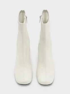 Jully Metallic Trapeze Heel Ankle Boots
