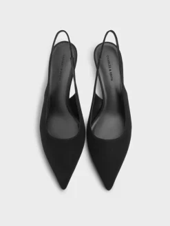 Kaia Faux Suede Pointed Slingback Pumps