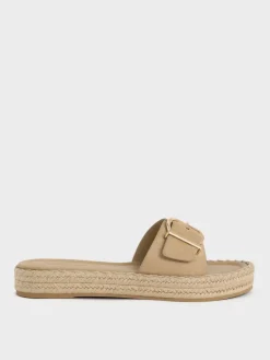 Kaida Faux Suede Buckled Espadrille Sandals