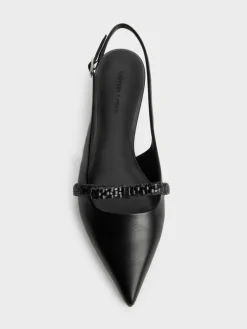 Kaleen Woven-Bow Slingback Flats