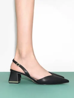 Katarina Metallic-Heel Slingback Pumps