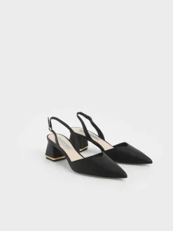 Katarina Metallic-Heel Slingback Pumps