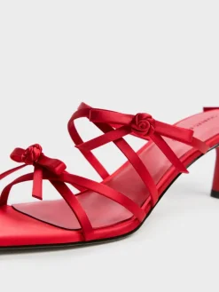 Kelis Rose-Bow Strappy Heeled Mules