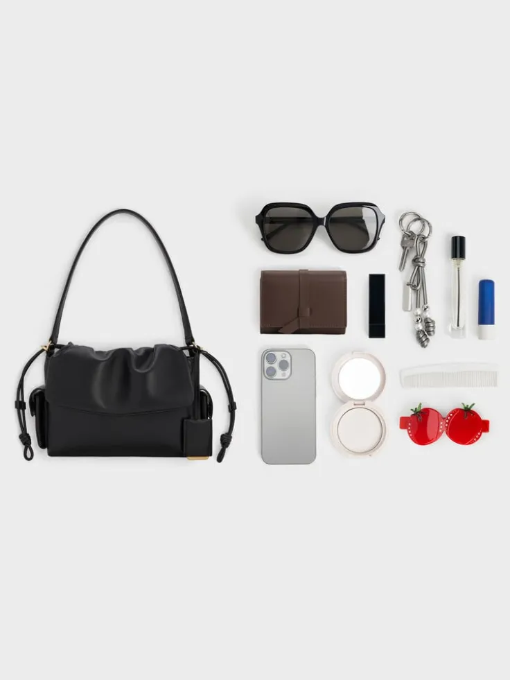 Khai Ruched Top Handle Bag