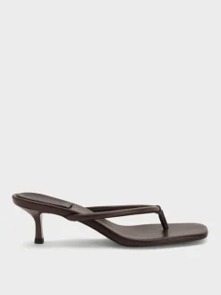 Kitten-Heel Thong Sandals