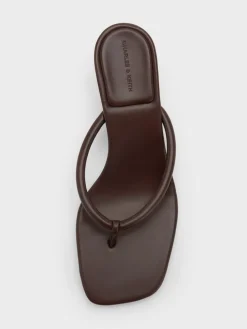 Kitten-Heel Thong Sandals
