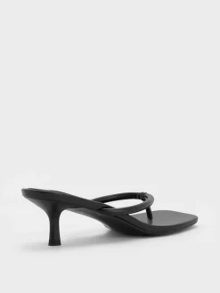 Kitten-Heel Thong Sandals