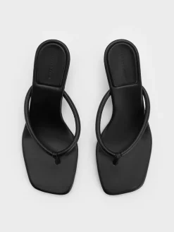 Kitten-Heel Thong Sandals