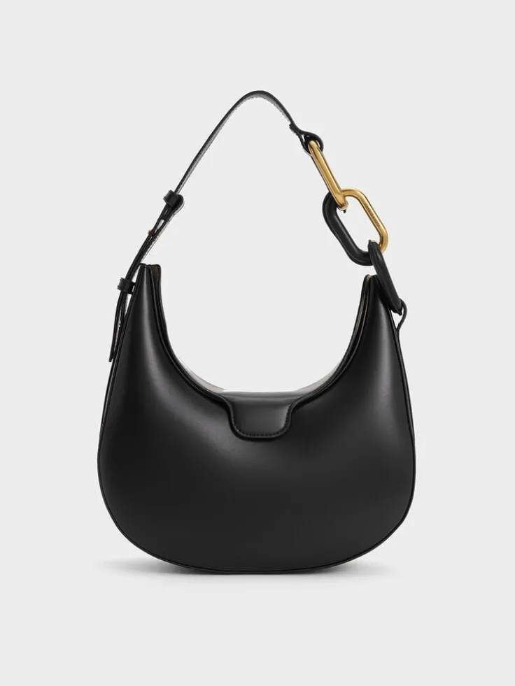 Kora Metallic-Accent Moon Bag